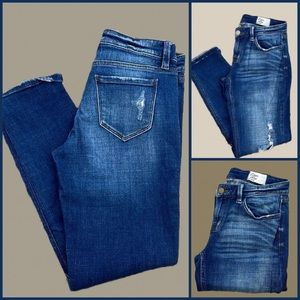 Adrienne Boyfriend Distressed Jeans - Cosmic Blue Love